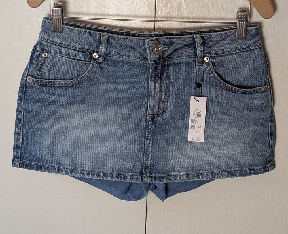 Garage Denim Mini Skort Medium